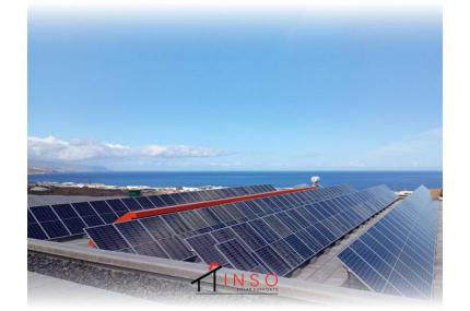 INSO instala estructura inclinada 30º sobre cubierta plana en Tenerife